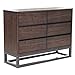 Pulaski Home Comfort Rustic Industrial Six Drawer Dresser, 48" x 16" x 36", Medium Brown