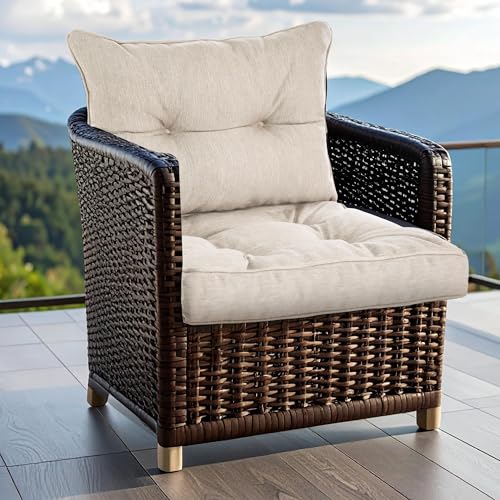 SLIPIO Outdoor Kissen für Gartenmöbel | Wetterfest Sitzkissen 60x60...