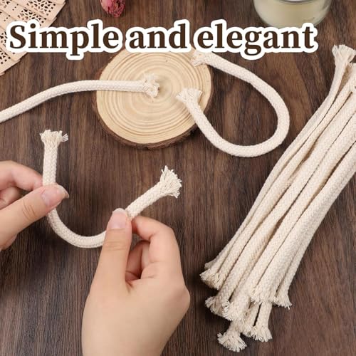 Mèches rondes en coton tressé pour lampe à huile 6,4 mm | Lot de 100