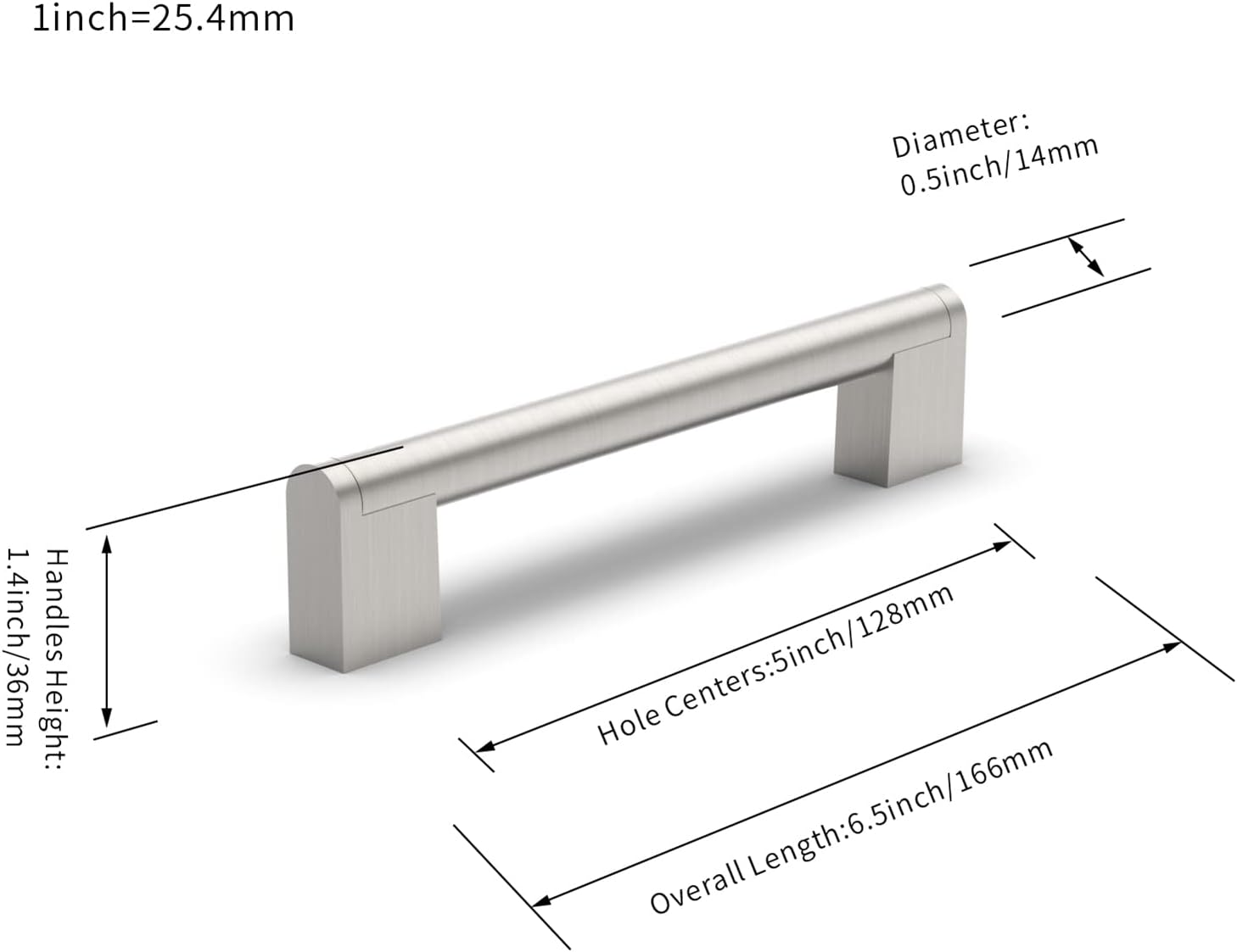 FURNIWARE 10 Pack Cabinet Pulls, Hardware Drawer Handles, Stainless Steel Kitchen Cabinet Door Handles Pull, Brushed Nickel-128mm(5 Inch) Hole Center