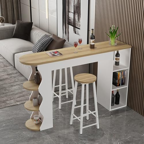 JE^[e[u Zbg_CjOe[uZbglp o[JE^[ nC o[ PCfXN Ƒ 100cm ƒpAJtFA_CjOAo[ɓKĂ܂ ȃXy[X (e[u1 `FA2r)(Wood color,160x30c