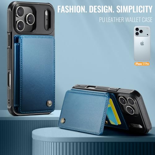 Vinich for iPhone 17 Pro Wallet Case with Card Holder, RFID Blocking Credit Slots Kickstand Shockproof Phone Cover Fit for iPhone 17 Pro 6.3" Blue by Vinich - Used condition - Image 8