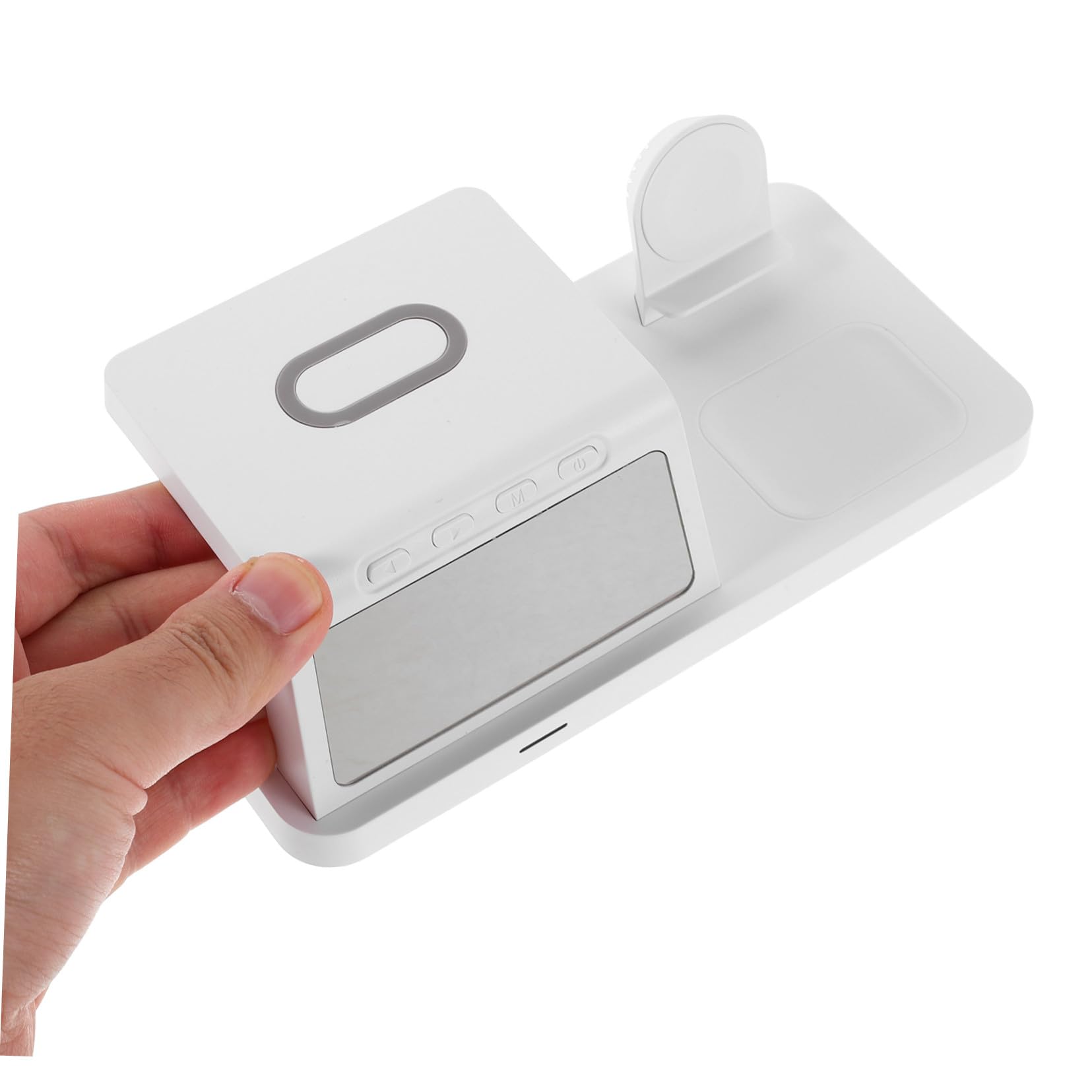15w Cargador Inalámbrico Reloj y Luz Nocturna Base de Carga para Mesita de Noche Carga Rápida para Múltiples Dispositivos