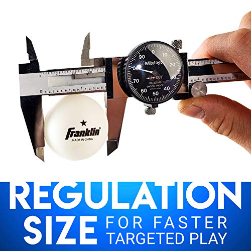 Franklin Sports Bolas de tênis de mesa – Tamanho e peso oficiais de bolas de tênis de mesa de 40 mm