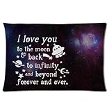 I Love You to the Moon and Back Custom Personalized Rectangle Pillowcase 24x16 (one side)