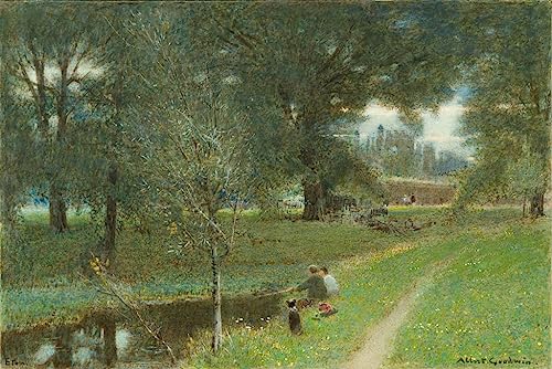 OuDeZjzhu Leinwand Poster Wandbilder Leinwand Kunst Poster Druck Leinwand Malerei Eton von Albert Goodwin GemäLde Kunst Bilder für Wanddekoration 60x90cm