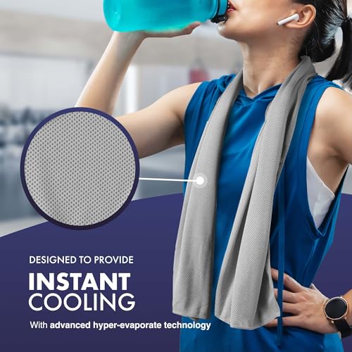 KAYMAN Paquete de 2 Toallas refrescantes de Yoga, Microfibra Suave y Transpirable, Elimina el Sudor y se Seca rápidamente, Ideal para Yoga, Gimnasio, Golf, Correr, Entrenamientos y Senderismo, fácil - Imagen 4