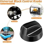 CABLEPELADO Manija perillas mando Universal para Horno, Perilla placa de vitrocerámica, Perillas de Cocina, Manija cocina de gas, Incluye adaptadores, 4 cm diámetro, Pack 4 unidades, negro