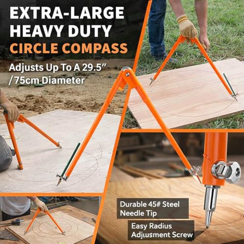 Professioneller Großer Zirkel, Zimmermannskompass mit Bleistift, Zirkel Zum Zeichnen von Geometrien, Kunst, Zeichnen von Kreisen (1)