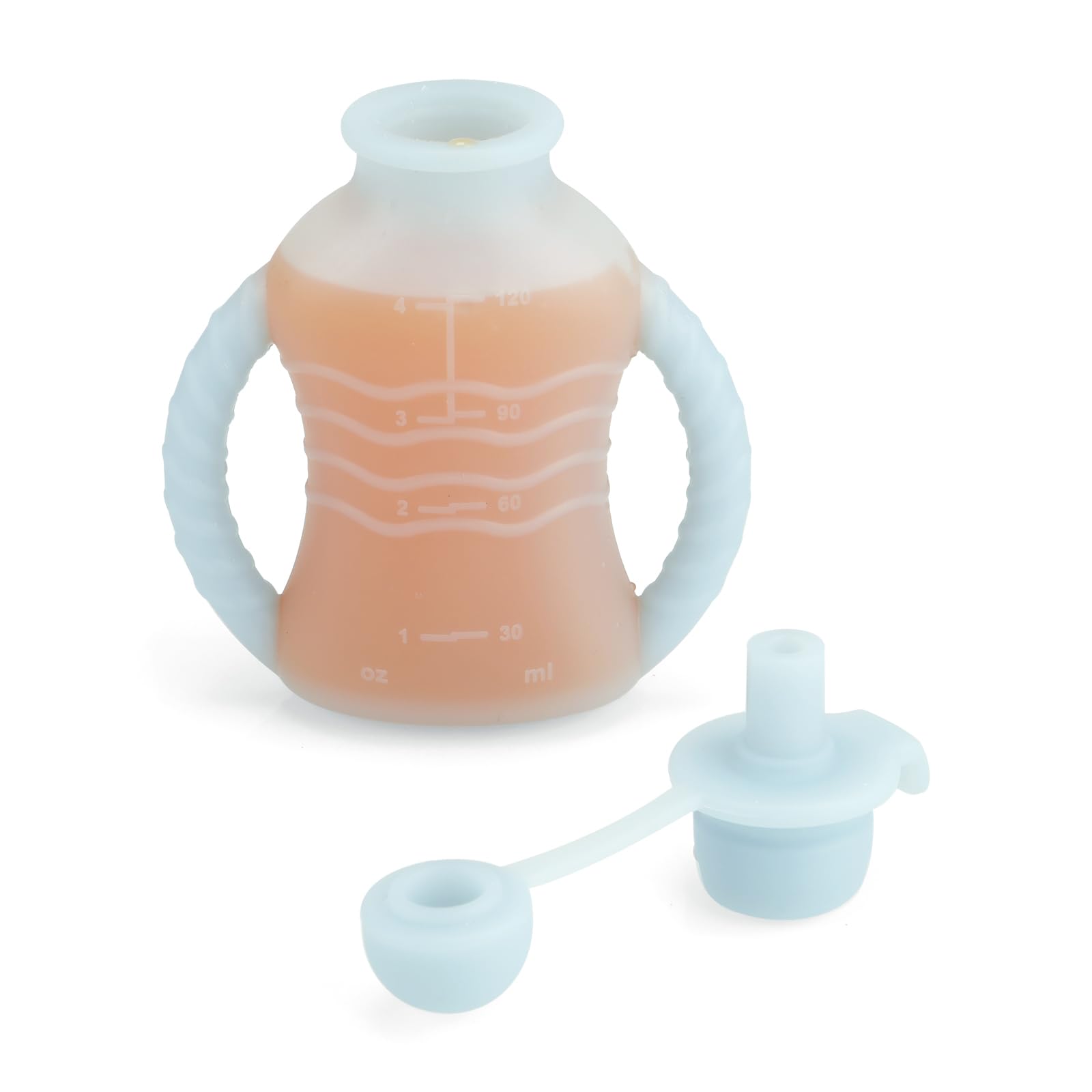 PandaEar Lot de 3 Gourdes Réutilisables en Silicone pour Nourriture Bébé avec 3 Cuillères Doseuses & Entonnoir | Pochette de Conservation Alimentaire 120 ml avec Poignée | Gourdes Squeeze sans BPA pou