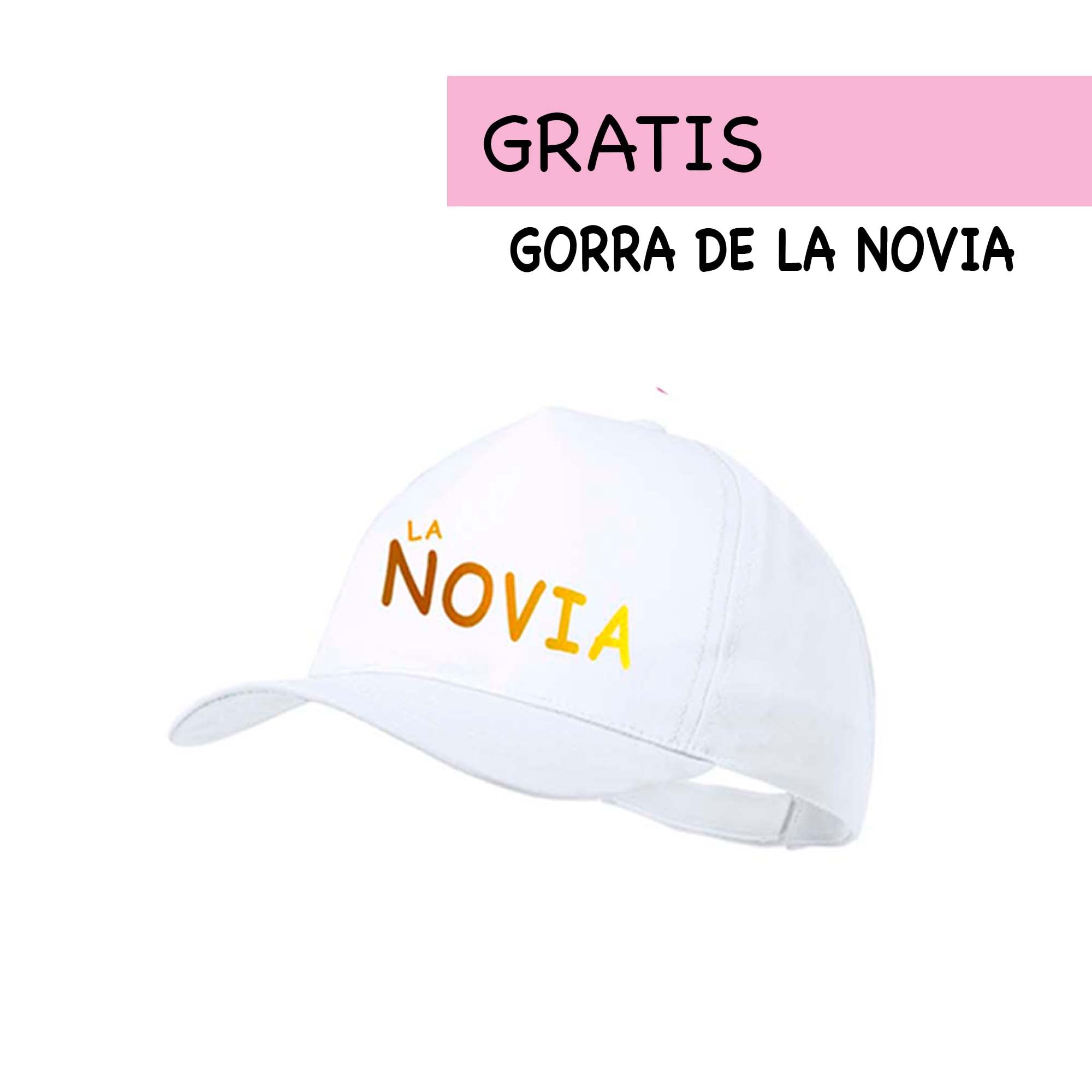 PACK 8 Gorras despedidas de soltera, fiesta de despedida, GRATIS GORRA DE LA NOVIA (Equipo de la novia, Pack 8.)
