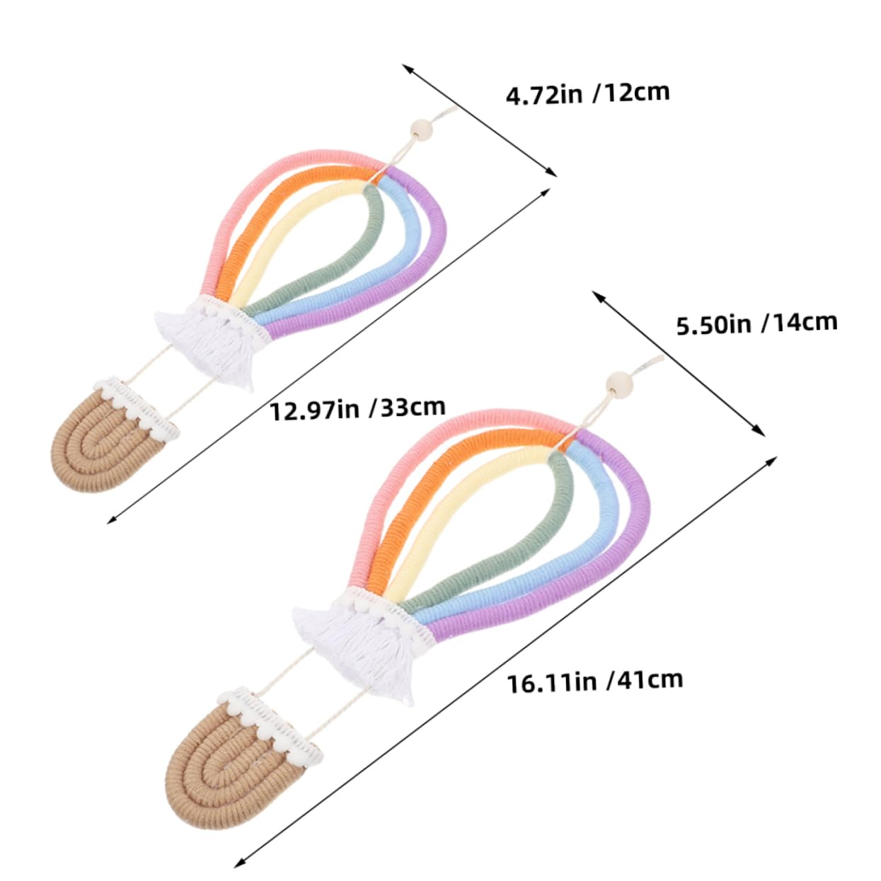 FELTECHELECTR 2pcs Handwoven Hot Air Balloon Wall Decor Indoor Outdoor Crafts for Boys and Girls Room