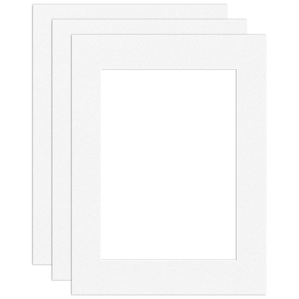 Procut Global 12x16" White Picture Mounts Board to Fit A4 Aperture Size - Photo Mount Card Ideal for Prints, Artwork, Crafts & Certificates - Sizes & Colors Available - Pack of 3