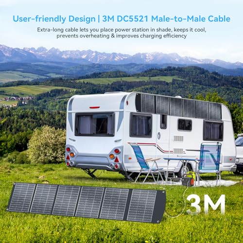 Image of 400W Portable Solar Panels CPC Material 3m 40V MC4 Cable & XT60 Anderson DC | Lightweight, Foldable, IP65 Waterproof, Solar Suitcase with Kickstands for Power Station, Generator, RV, Camping, Outdoor Use