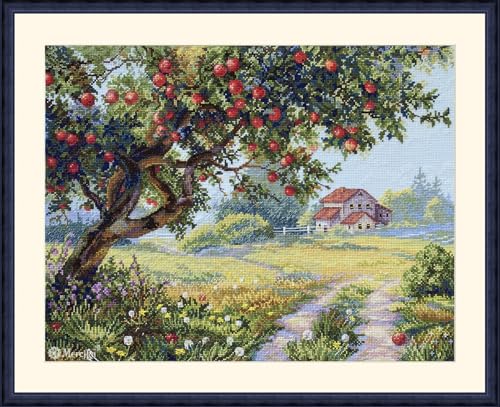 Kit de broderie au point de croix compté Merejka K-255 motif Vieux Pommier Multicolore