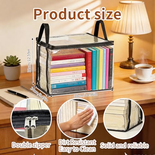 2PCS Clear Book Storage Bag