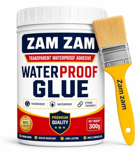 Image of Crack Seal Glue 300g with Brush - Transparent Waterproof Epoxy Resin Sealant for Roof, Wall, Pipe Leak Repair