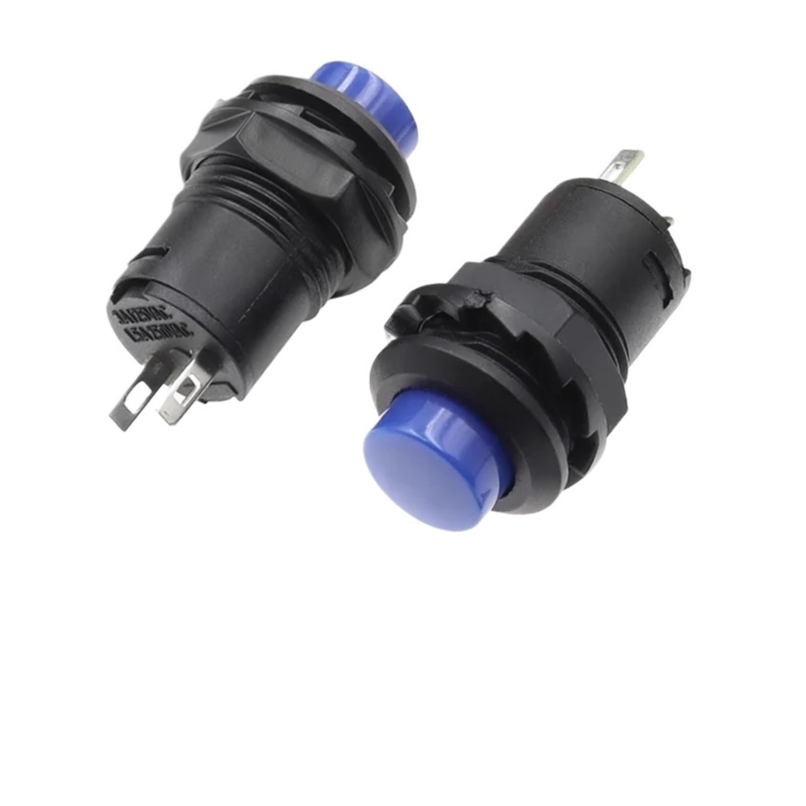 AARTERZZA Emergency Stop Switch DS-228 3A /125VAC 1.5A/250VAC On/Off Latching Momentary Push Button Switches DS-428 Self Locking Push Button Switch(Momentary Blue,100PCS)