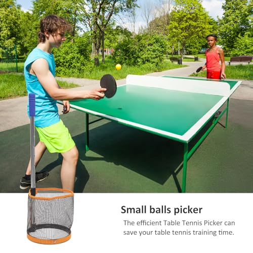 Recogedor de balones de tenis de mesa resistente al desgaste con mango telescópico ajustable 7