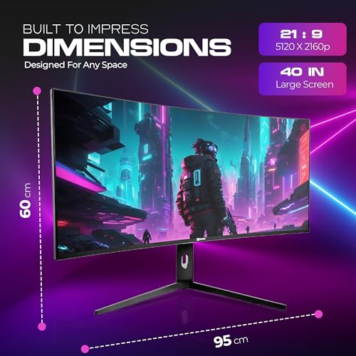 Image of 40 inch UltraWide 5K2K Monitor | 5120x2160 IPS, 120Hz, HDR, 450 nits Brightness, 21:9 Aspect Ratio, DP 1.4 & HDMI 2.1 | Big Screen for Gaming, Office, Multitasking, Content Creation, 60w