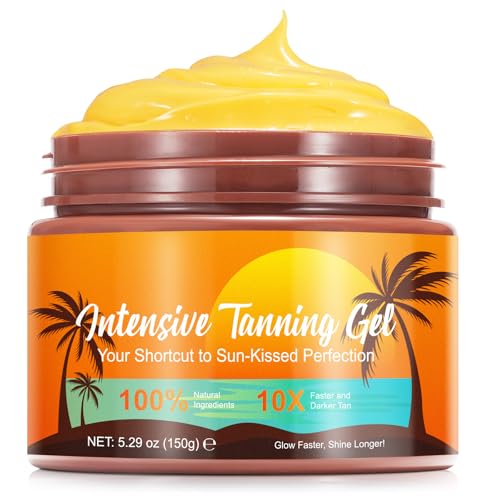 Luxury Intensive Tanning Gel, Natural Tanning Accelerator Cream for Natural Glowing Tan Skin, SPF0 5.29 OZ/ 150 G