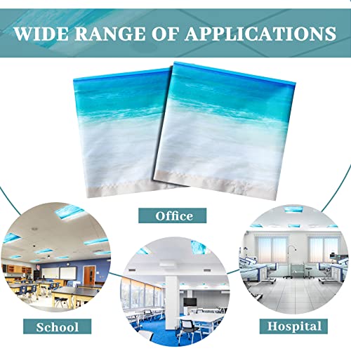 Image of Hortsun 4 Pack 4 x 2 Feet Fluorescent Light Covers, Magnetic Light Filters for Classroom Ceiling, Decorative Lights Shade for Office Home Hospital(Beach in Sunny Day)