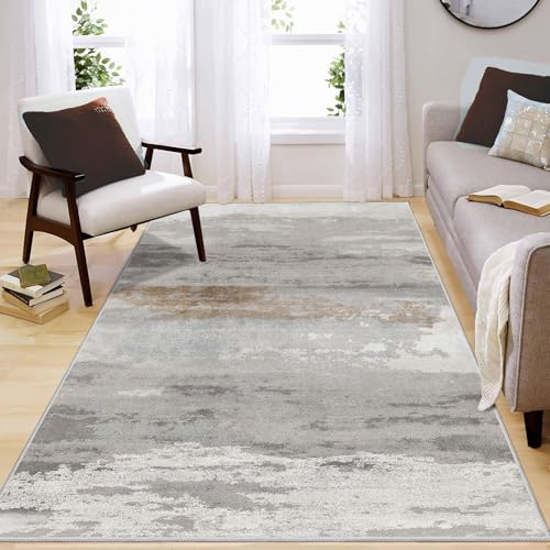 Tapete Enkor 4x6 Marrón y Gris Lavable Antideslizante miniatura 1