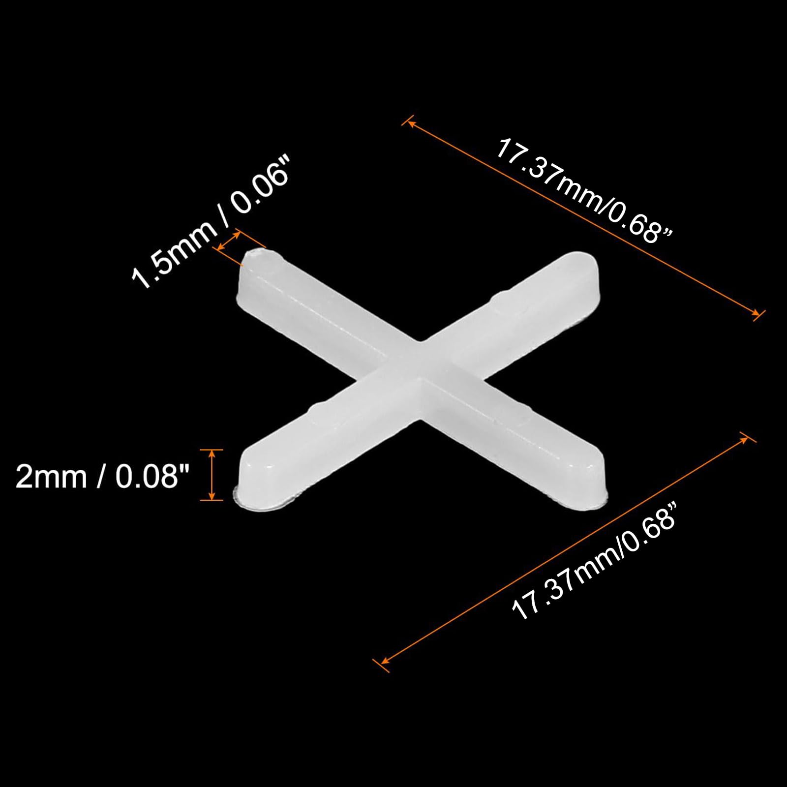 TA-VIGOR 1600Pcs Tile Spacers, 1.5mm 1/16" Cross Shape Wall Floor Tiling Tools - Image 2