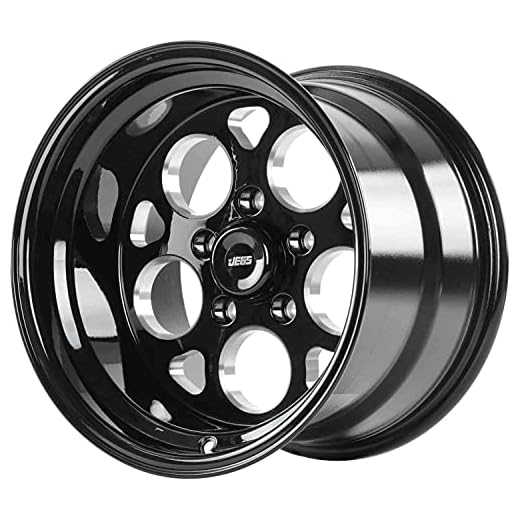 JEGS SSR Mag Wheel 15” x 10” | 5 x 4.75” Wheel Bolt Pattern Spacing | -25mm Offset | 4.5” Backspacing | Gloss Black Powder Coat | 3.27” Center Bore | Includes Center Cap