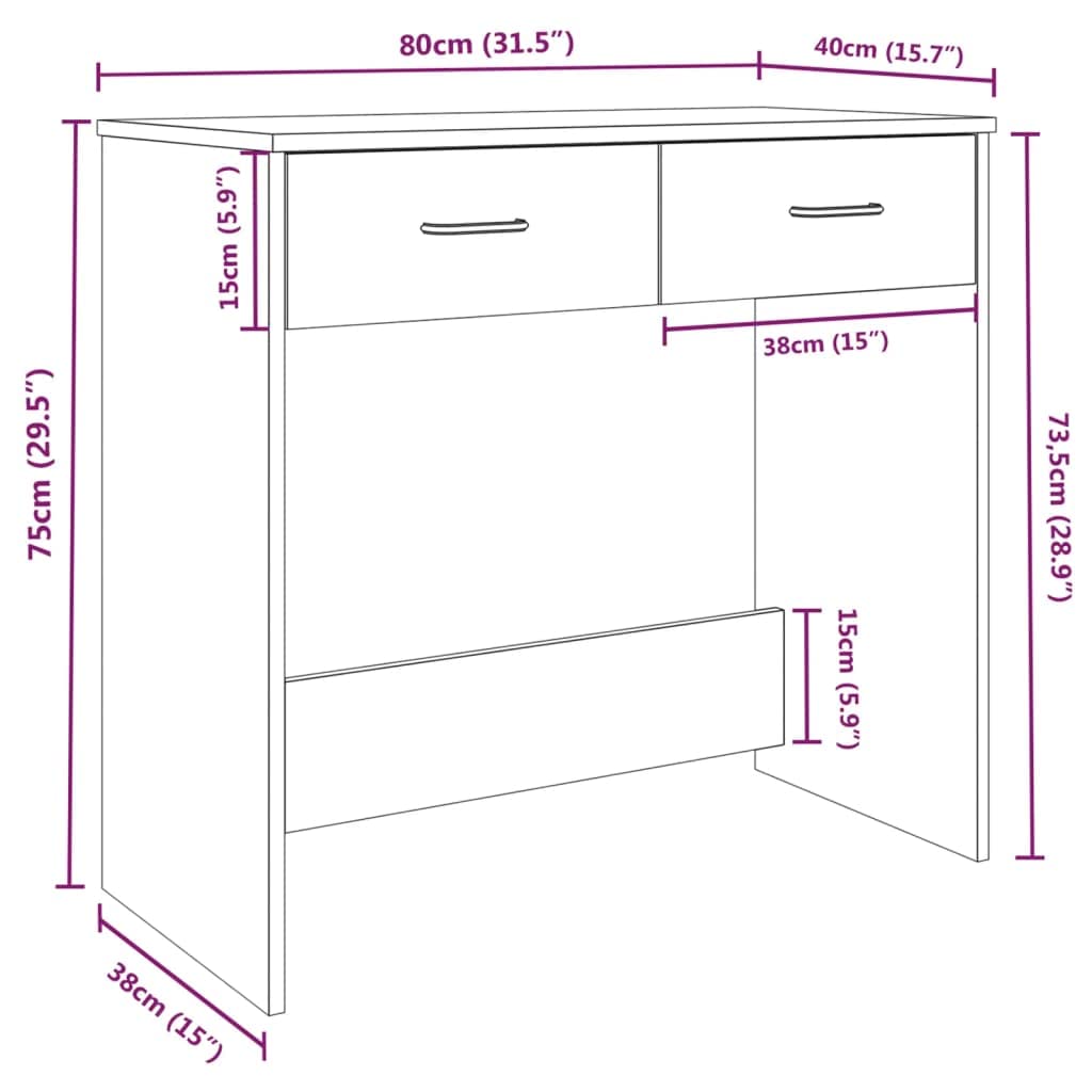 Scrivania,Supporto per stampante,Piccola postazione di lavoro in casa,Scrivania per computer in stile moderno,Scrivania Rovere Marrone 80x40x75 cm in Legno Multistrato