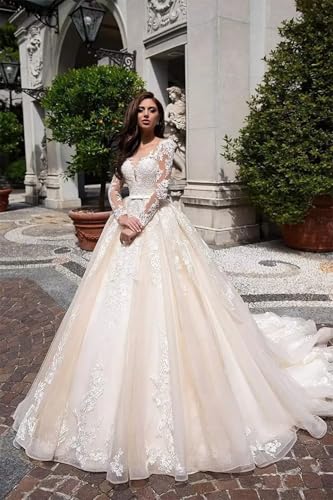 Dexinyuan Illusion Long Sleeve Wedding Dresses for Bride 2025 Lace Mermaid Beach Bridal Gowns Satin Boho Bridal Dresses4
