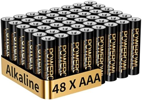 POWEROWL - Batterie AAA Confezione da 48 - Alcaline 1,5 V - Batte...