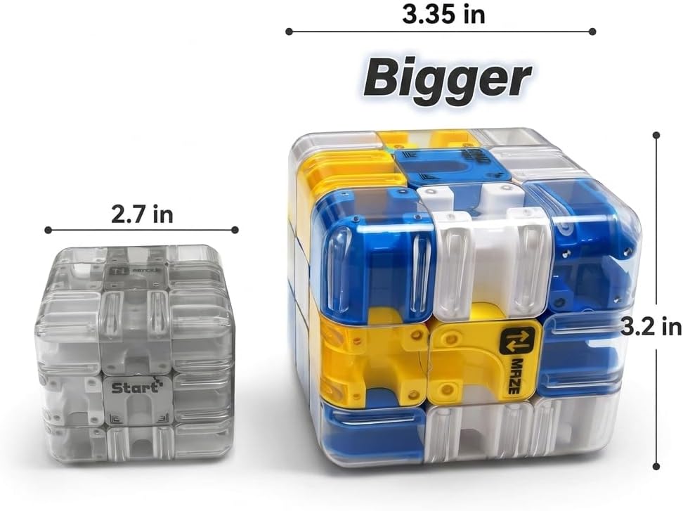 3D Puzzles Maze Cube Ball Puzzle,Large 3D Labyrinth Cube Puzzle,Color-Match Game, Spatial Awareness Brain Training Toy, Birthday Gift for Adults Kids 8 9+ Year Old Boy