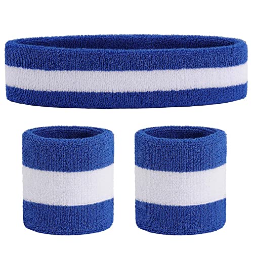 ONUPGO Sweatband Set (3 Pieces) Headband and Wristbands for Women Men and Kids- Perfect for Running...