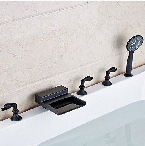 Robinet mélangeur cascade Gowe style 3 pour baignoire romaine et lavabo de salle de bain