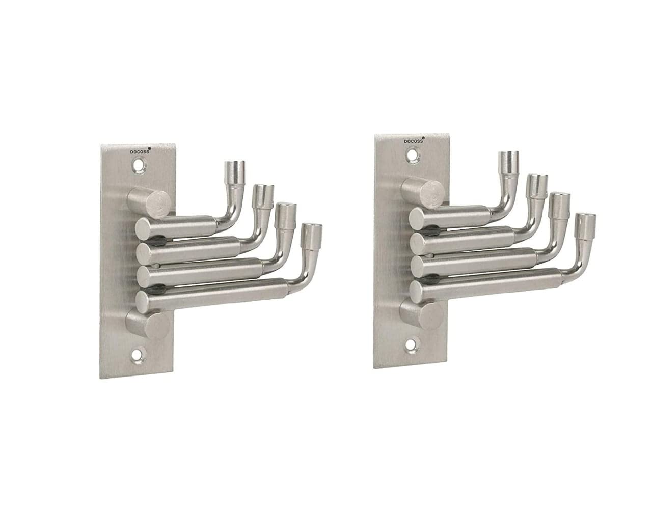 Flexible Stainless Steel 4 Pin Bathroom Hooks Cloth Hanger Wall Hook Door Robe Hooks for Hanging Keys, Clothes, Towel Steel Hook (Silver) (2)-image-24