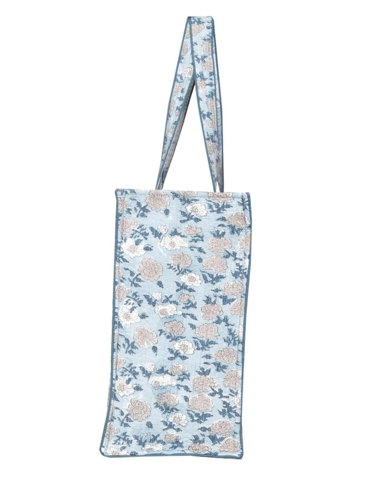 Cotton Printed Tote Bag, Quilted Hand Printed Carry Bag