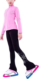 HOYI Women's Professional Figure Skating Outfit With Rhinestones Ice Skating Jacket And Pants Sets Competition Skating Wear(Size:3XS,Color:B)