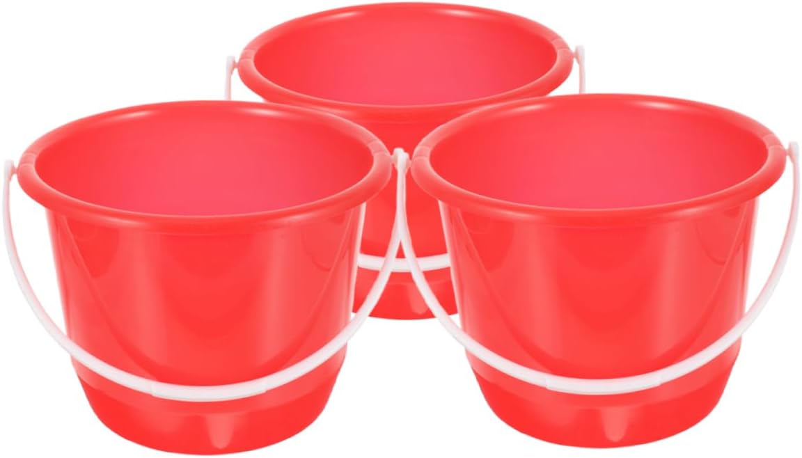 3pcs Plastic Utility Buckets Handles for and Car Washing Versatile Storage and Cleaning for Projects and