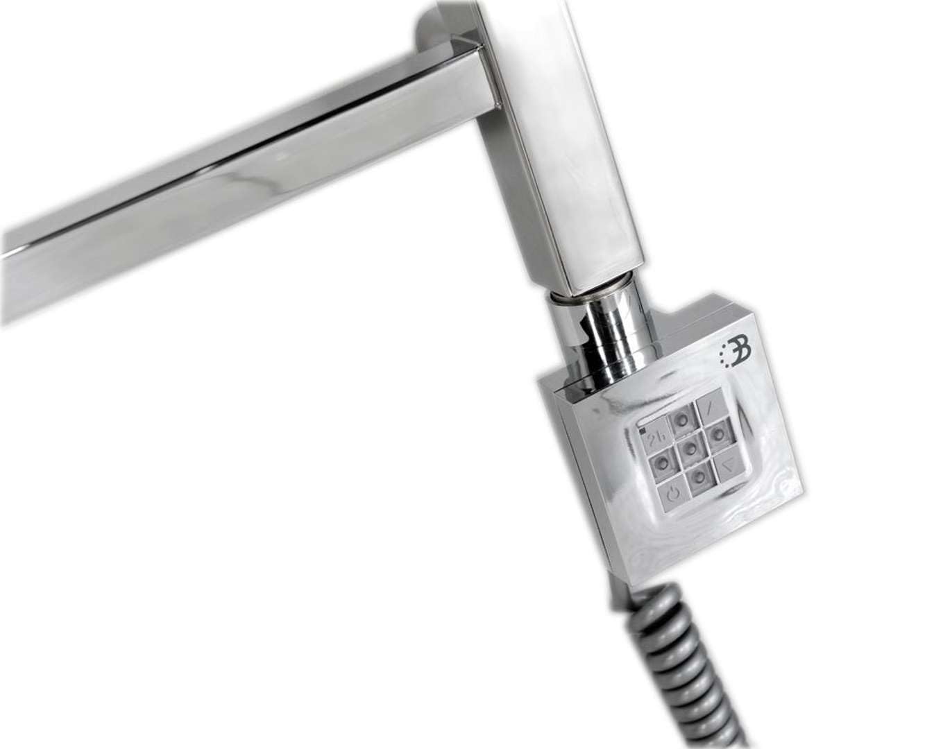 Digitaler Thermostat Regler KTX2 Chrom – Temperaturregler für Badheizkörper – Elektronische Heizungssteuerung mit LED-Display – Für Heizstab & Handtuchheizkörper