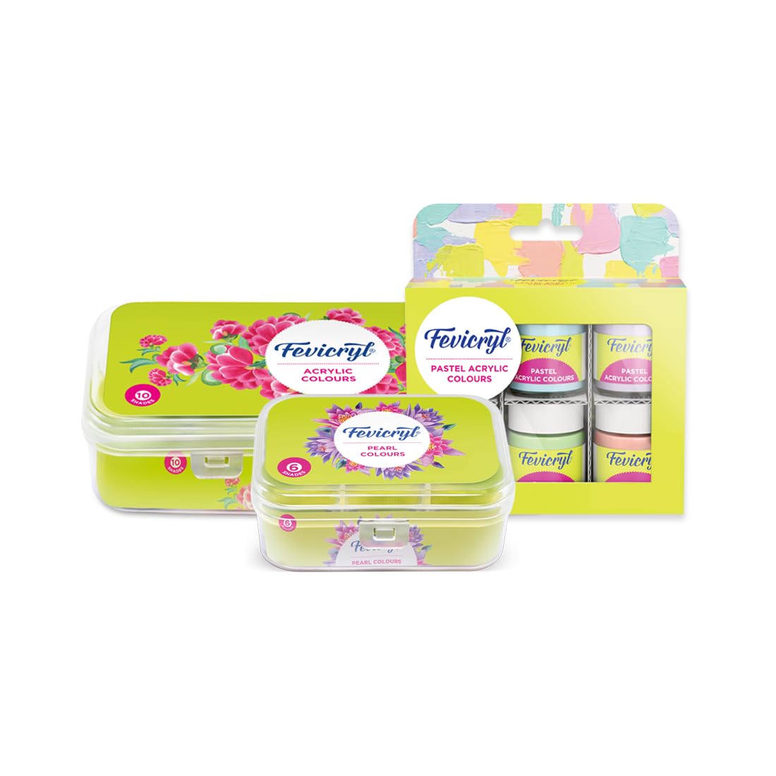 Pidilite Fevicryl Acrylic Colours Sunflower Kit Diy, Pearl Kit 6 Shades And Pastel Acrylic Colours Kit 6 Shades. Multisurface Colours | Gift For Artists, Students, Children (B0BZPF1RY6) Amazon Price History, Amazon Price Tracker