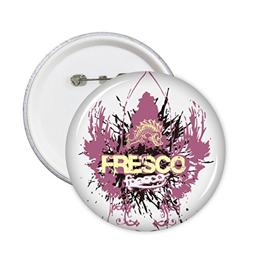 Badge rond poisson graffiti rue illustration art pour customiser vêtements sac lot de 5