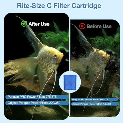 Image of 6 Pack Fish Tank Filter Cartridge, Rite-Size C filter cartridges Compatible with Marineland Penguin PRO Power Filters 275 /375 & Original Penguin Power Filters 200 /350 and AQUA-Tech 20-40 & 30-60