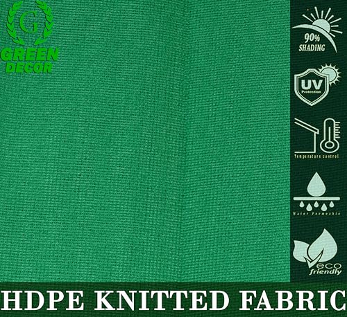 Image of HDPE Fabric 85-90% Sun Blockage & UV Protection Detachable Tab Top Balcony & Outdoor Curtains Temperature Reducing for Window&Door Curtains(Green Color 4.5X5 Feet) 1 Piece