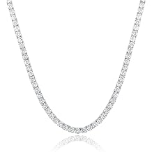 MDFUN Tennis Necklace 18K Gold Plated 4.0mm Cubic Zirconia Chain Men Women