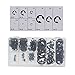 ABN E-Clip External Retaining Ring Washer 300-Piece Assortment Set SAE 1/16in to 7/8in – Circlip Snap Retainer Rings