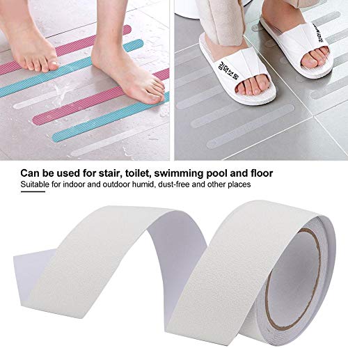 Hilitand PEVA/PU Anti Slip Tape Rubber Non-slip Tape Floor Stair Step Anti Slip Abrasive Safety Strip 5m for Stairs Tread Step.(White) - Image 3