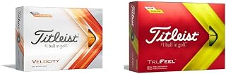 TITLEIST Velocity Golf Balls Matte Orange, One Size & TruFeel Golf Balls, Yellow