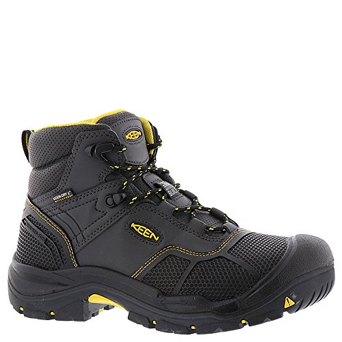 KEEN Utility Men's Logandale Mid Steel Toe Waterproof Work Shoe, Raven/Black, 11 Medium US