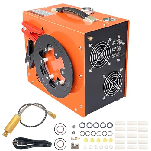 Image of PCP Air Compressor 350W Powerful Motor 4500Psi /5800psi /400bar Water and Fan Cooling 12V /110V Auto-Stop PCP Air Rifle built-in power supply